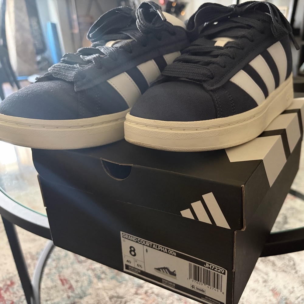Adidas Women’s Grand Court Alpha 00s Navy & White Sneakers, Size 8